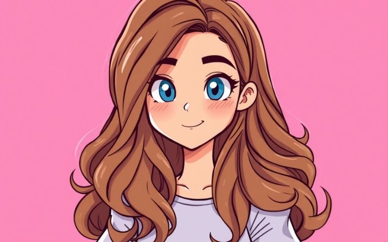 Long layered hair with side bangs and loose curls.