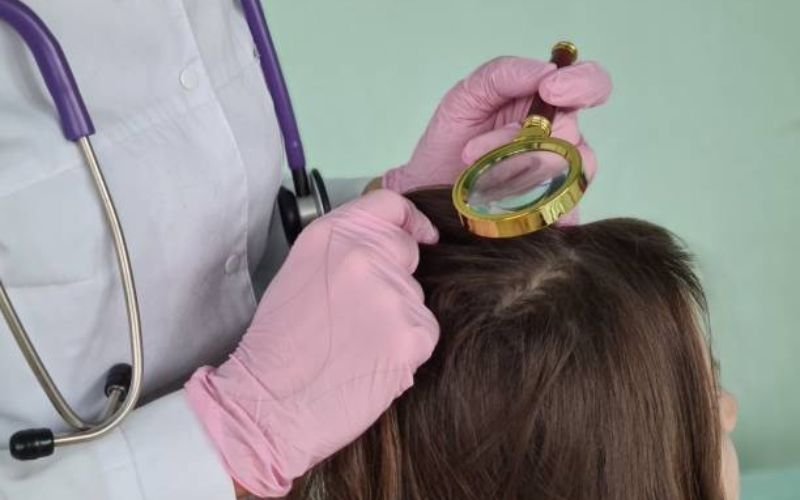 Medical examination to prevent itchy scalp and hair loss.