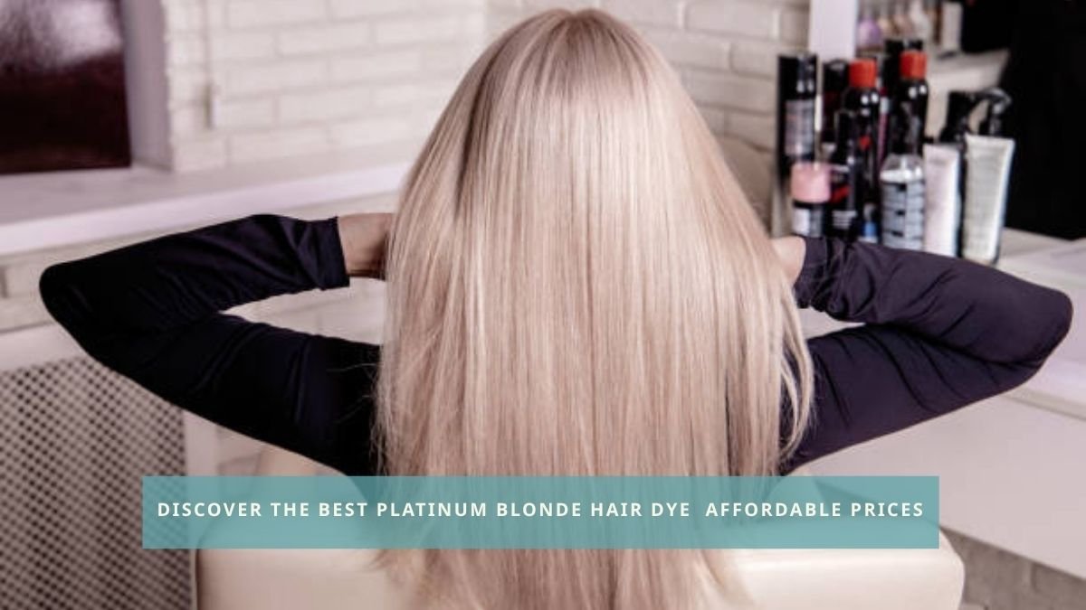 Woman with platinum blonde hair in salon