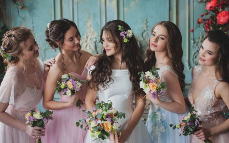 Collection of top wedding hairstyles for long hair including braids, buns, curls, and ponytails.