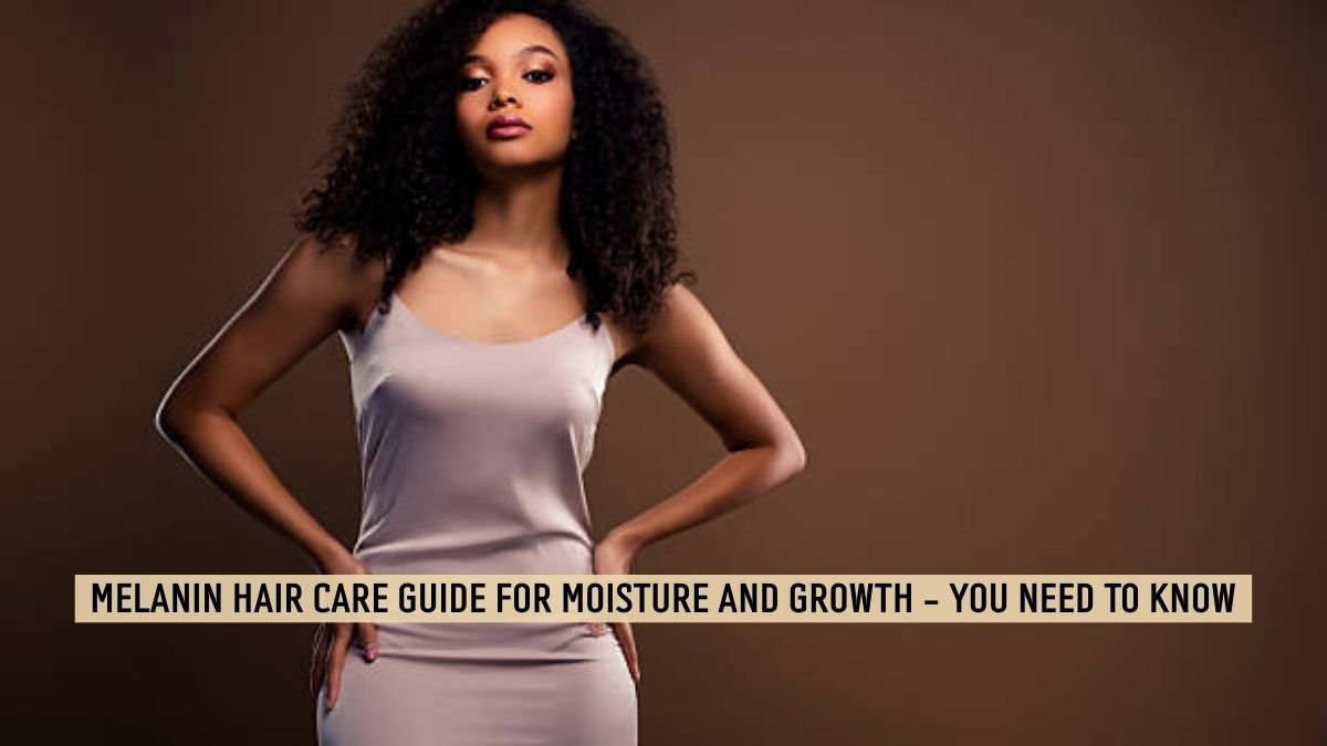 Melanin-rich natural hair with healthy curls and shine