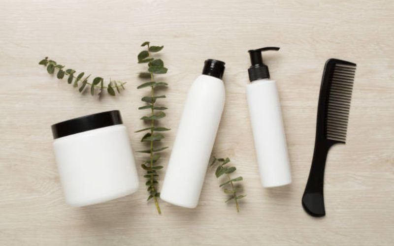 Natural hair care products used in a melanin hair care routine