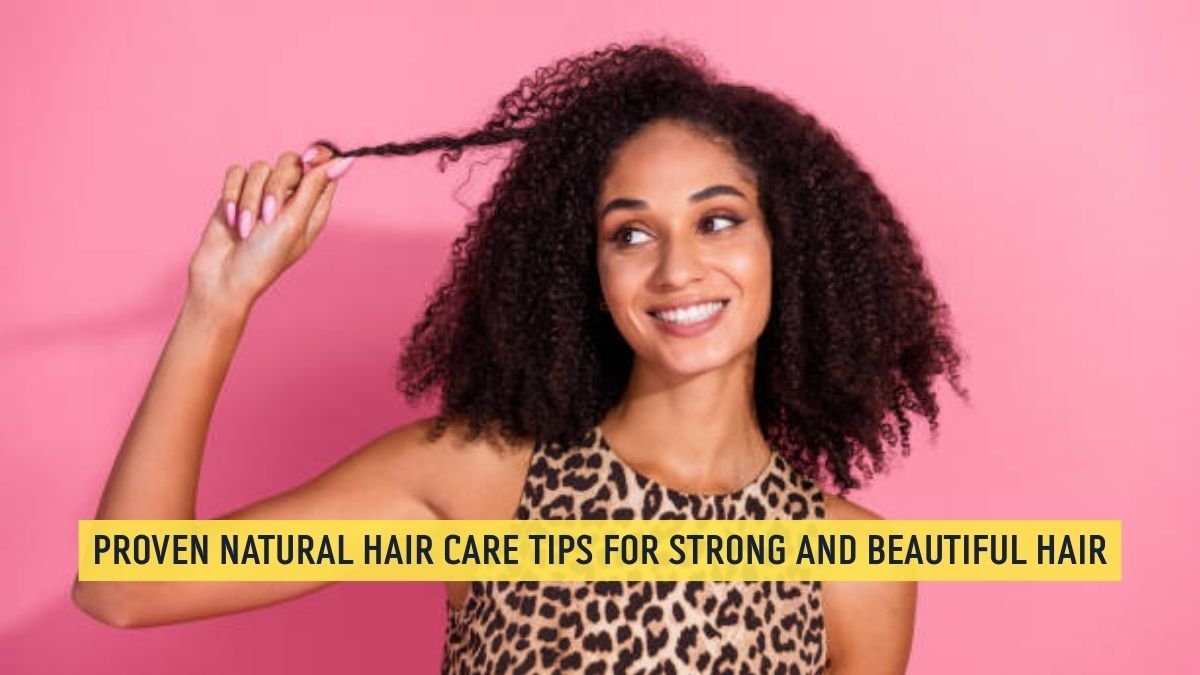 Healthy natural hair with soft curls representing natural hair care tips.