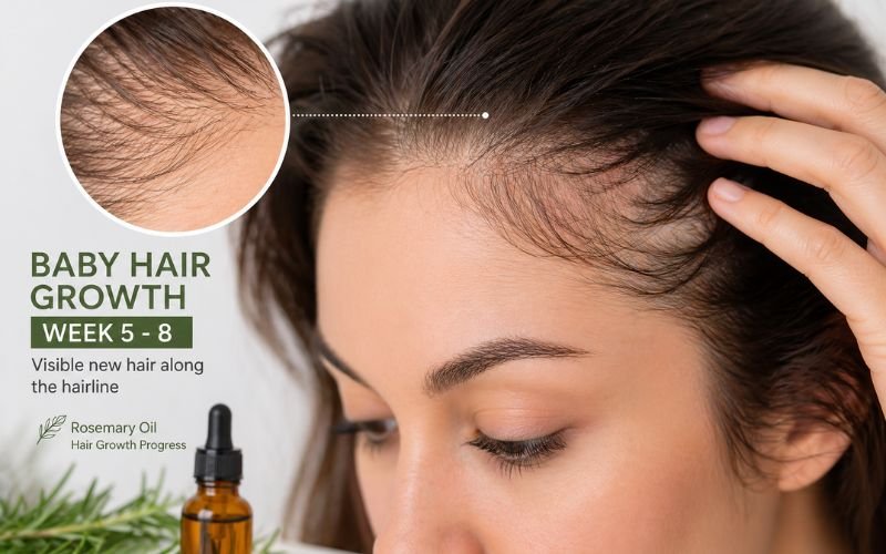 rosemary oil hair growth results week 8 baby hairs